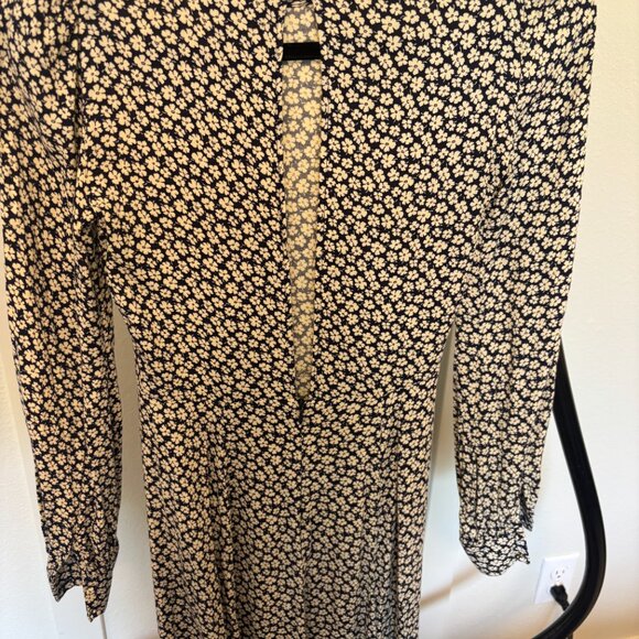 Reformation Josephine Midi Dress Floral Pattern Navy Blue size 2 - Picture 10 of 13